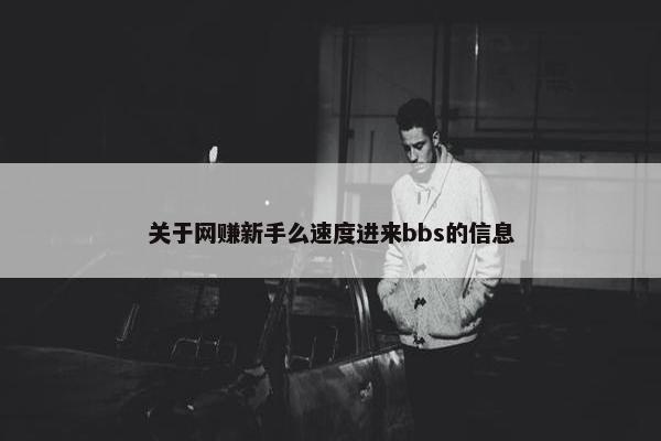 关于网赚新手么速度进来bbs的信息