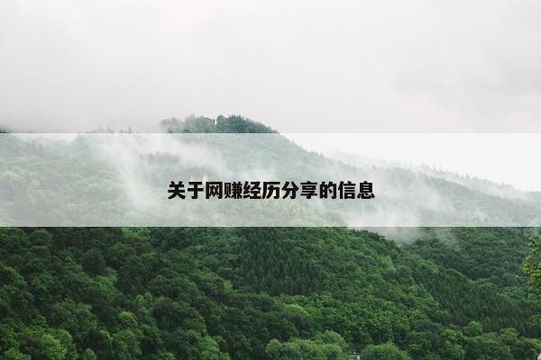 关于网赚经历分享的信息