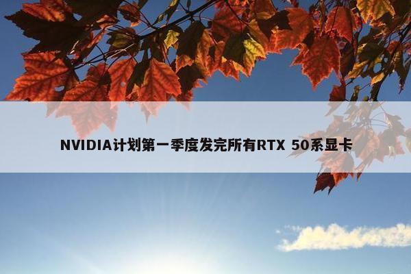 NVIDIA计划第一季度发完所有RTX 50系显卡