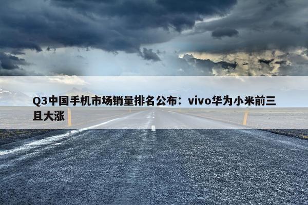 Q3中国手机市场销量排名公布：vivo华为小米前三且大涨